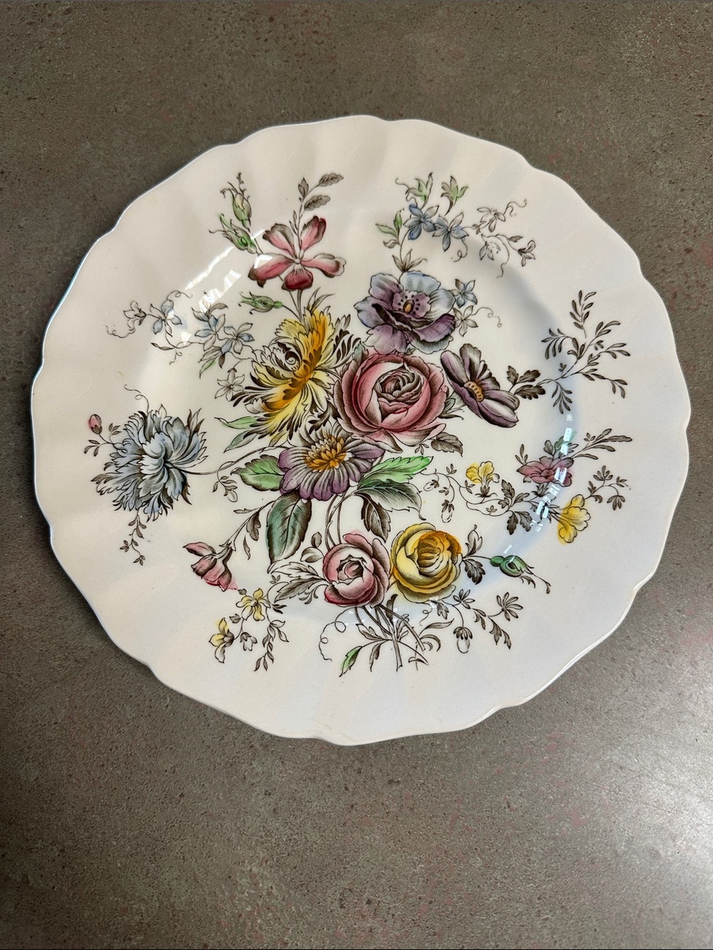 Vintage Johnson Brothers "Sheraton" Ironstone Plate -Pat. Pend. Made In England